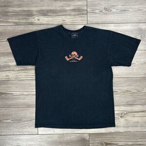 Vintage Y2K Kewl Sudden Death Overtime Skull Hockey T Shirt